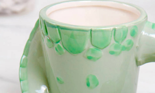 Sleeping Dino Mug - 3D Dinosaur shaped coffee mug