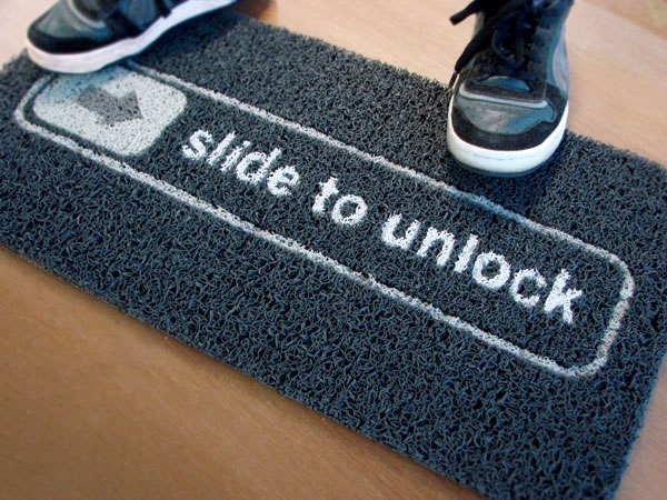 Slide To Unlock Doormat