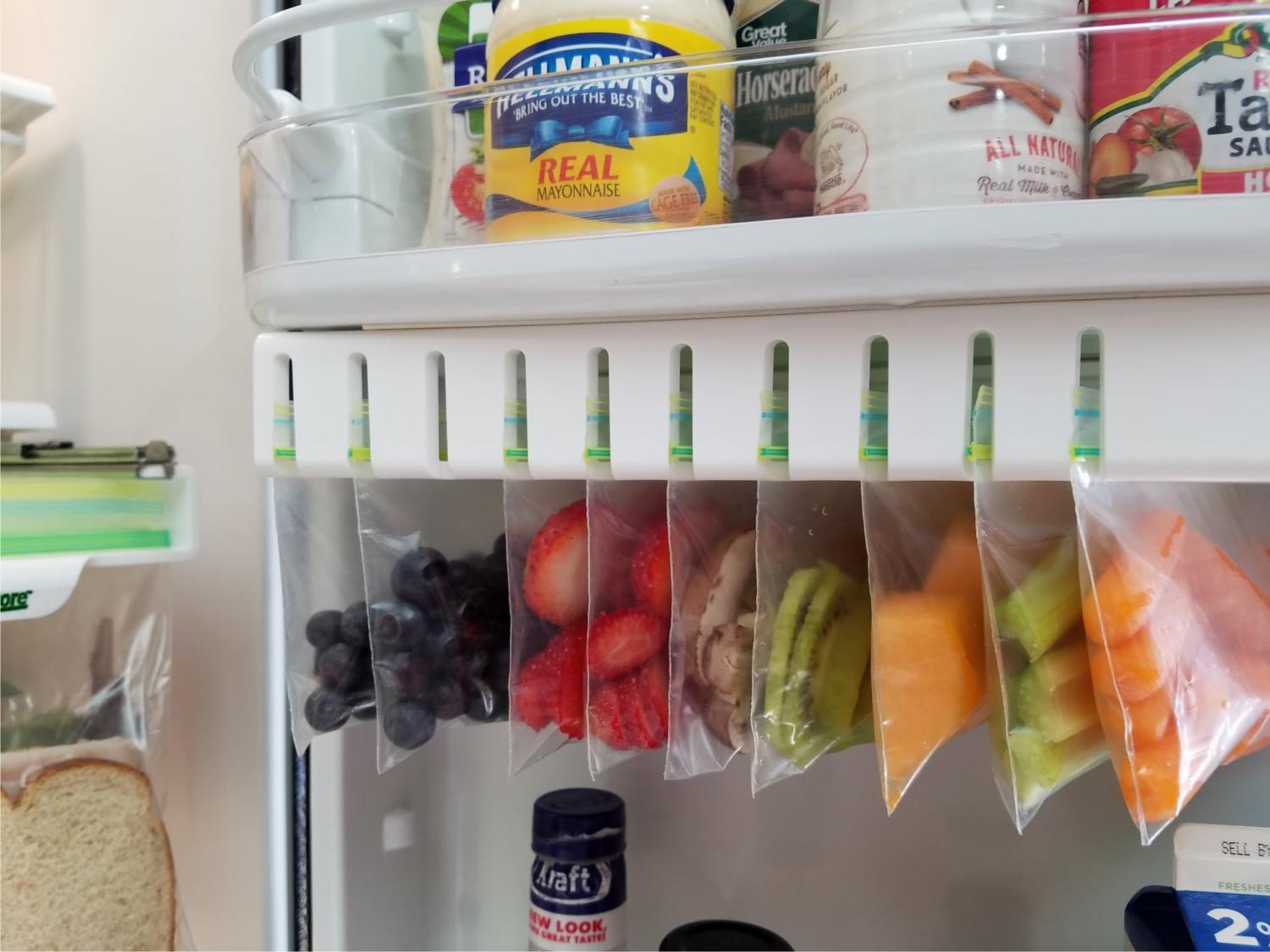 Zip n Store - Ziploc Bag Fridge Organizer - Slide out ziploc bag holder