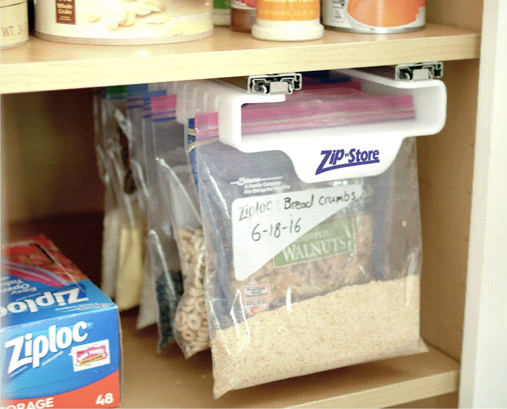 Zip n Store - Ziploc Bag Fridge Organizer - Slide out ziploc bag holder
