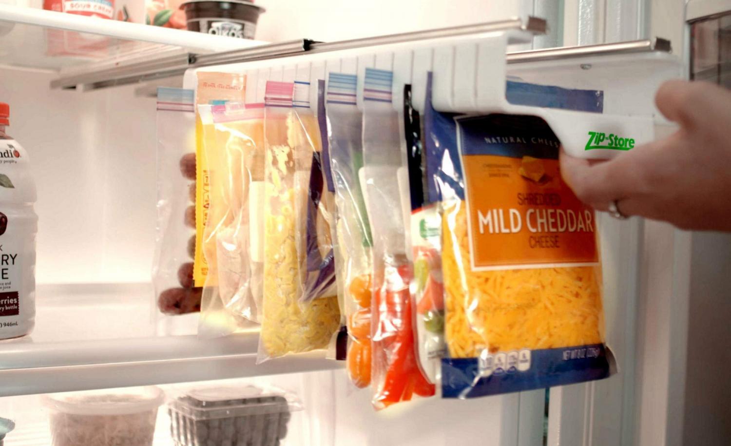 Zip n Store - Ziploc Bag Fridge Organizer - Slide out ziploc bag holder