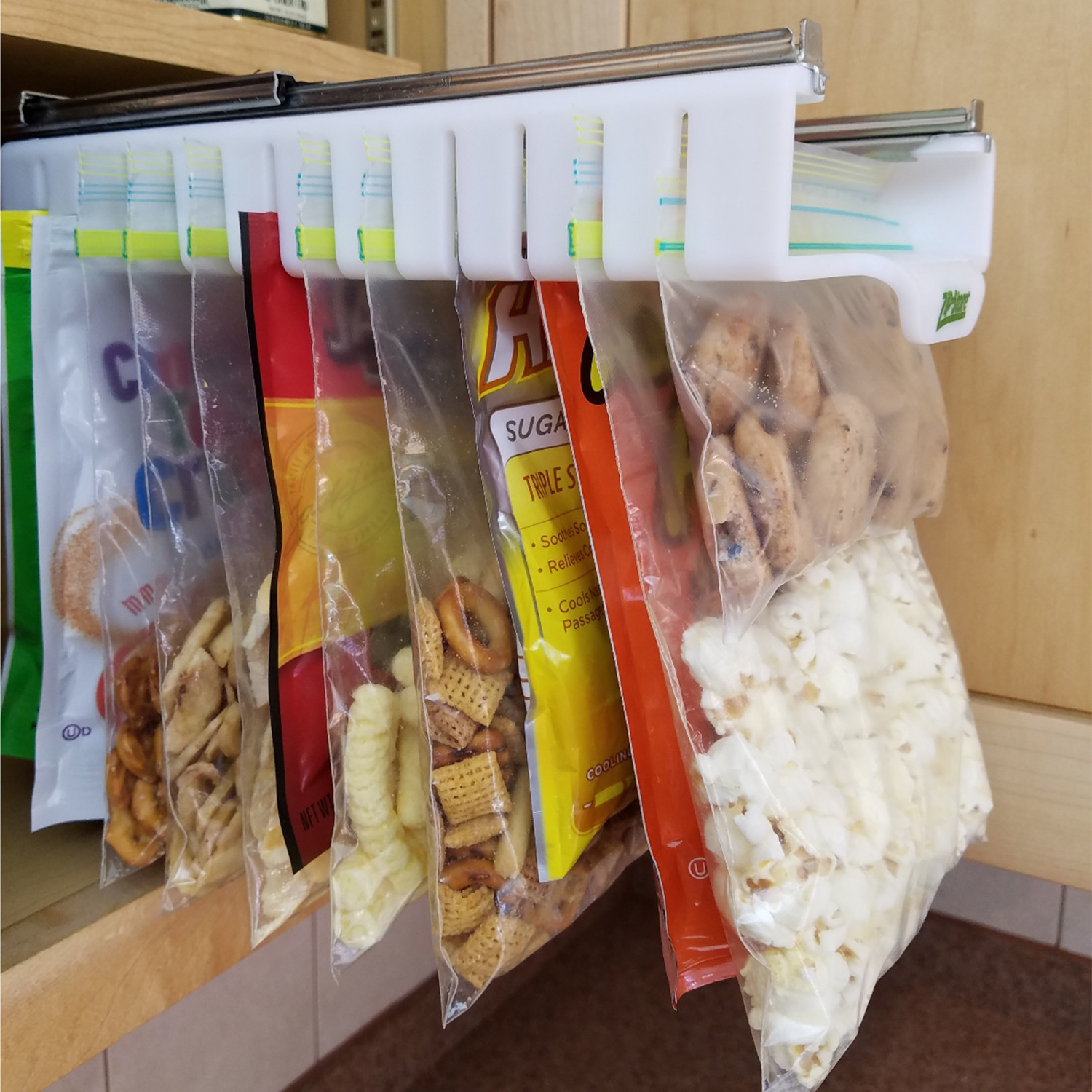 Zip n Store - Ziploc Bag Fridge Organizer - Slide out ziploc bag holder