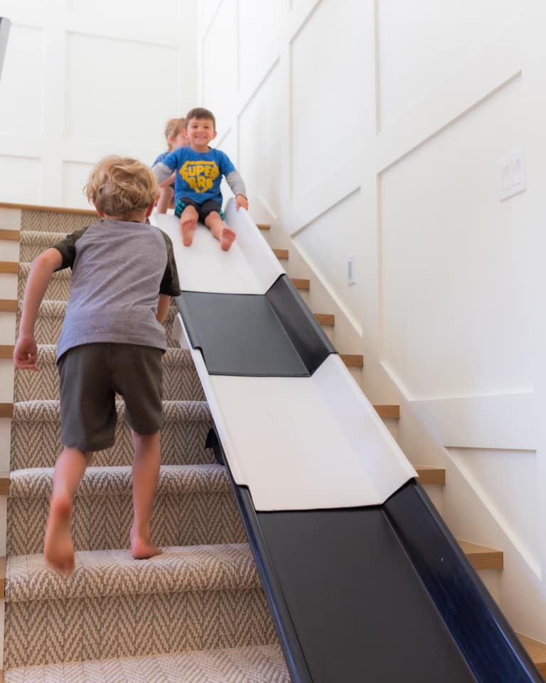 Stairs slide turns your staircase into a giant slide