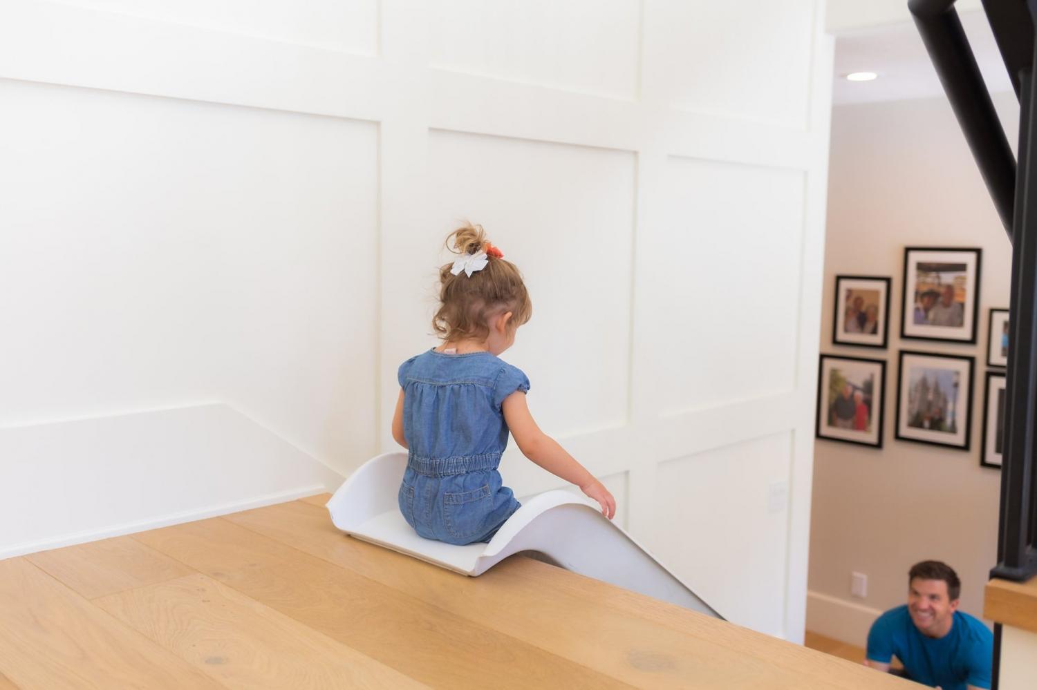Stairs slide turns your staircase into a giant slide