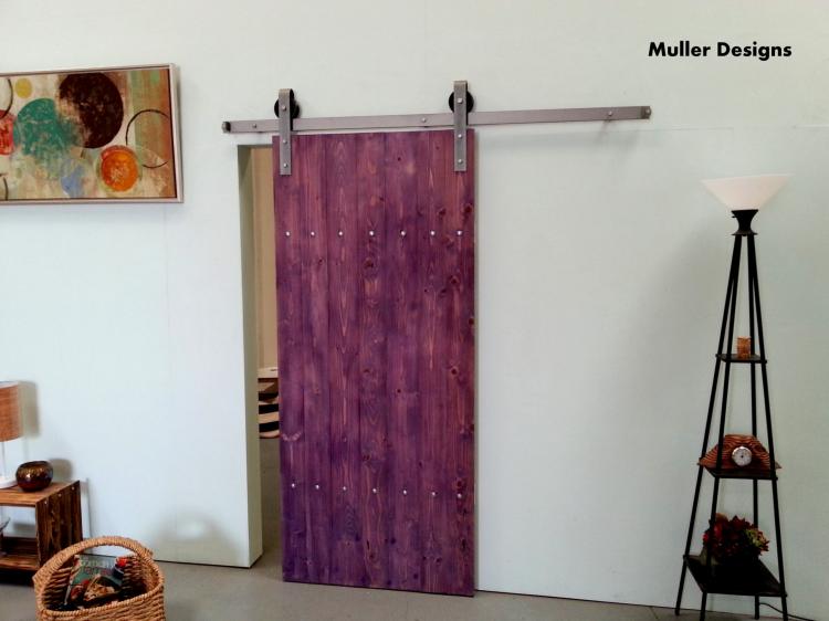 Sliding Single Barn Door Kit - Purple