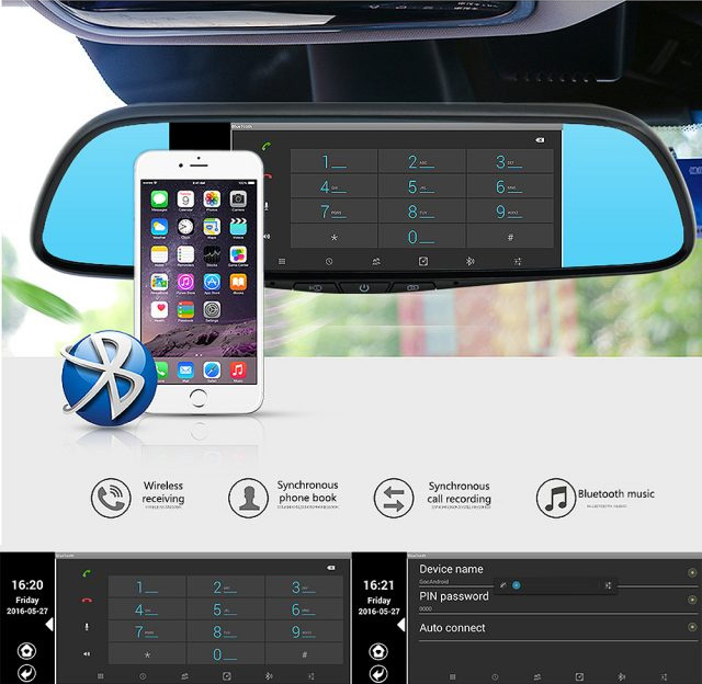 Smart Rear-View Mirror - Smart Car Mirror With Touchscreen, GPS Navigation, and Dual Dash-cams