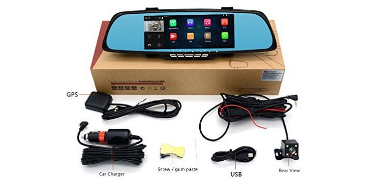 Smart Rear-View Mirror - Smart Car Mirror With Touchscreen, GPS Navigation, and Dual Dash-cams