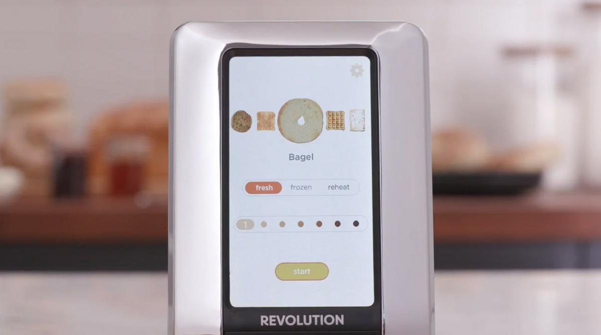 Smart Toaster With a Built-In Touchscreen - Futuristic Modern Toaster with digital display
