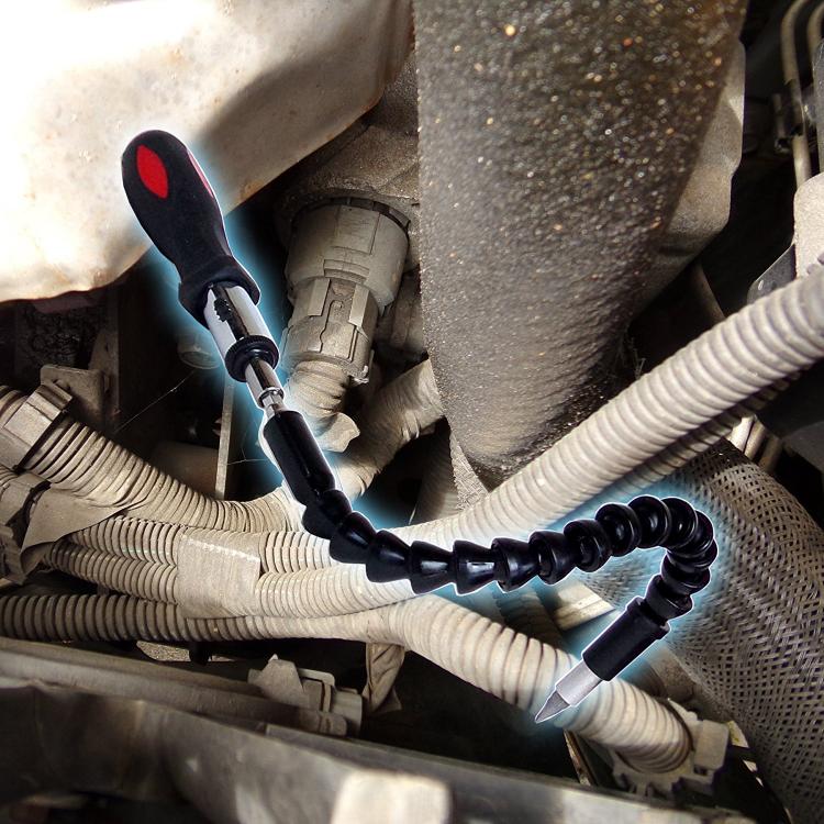 Snake Bit Drill Bit - Flexible Drill Bit Adapter - Snake Bit Curves Into Tight Corners and Awkward Spots
