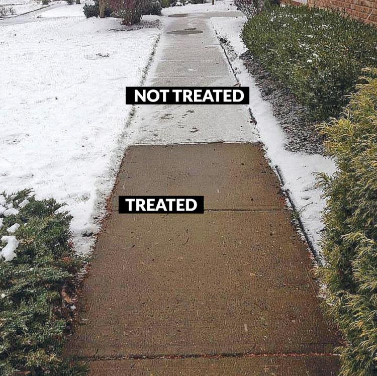 Snow and Ice Preemptive Treatment For Sidewalks and Driveways - de-ice spray solution