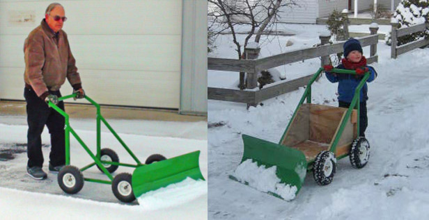 Snow Bully Wheeled Snow Pusher - Manual Snow Plow