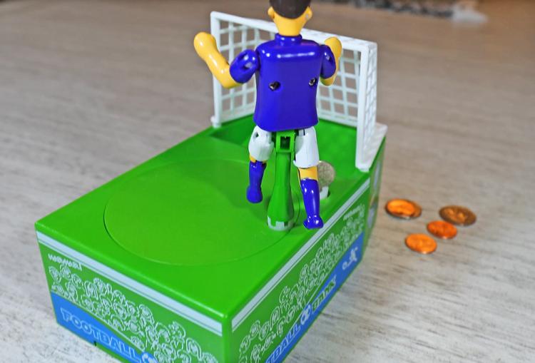 Soccer Kicking Coin Bank - Football coin kicking piggy bank