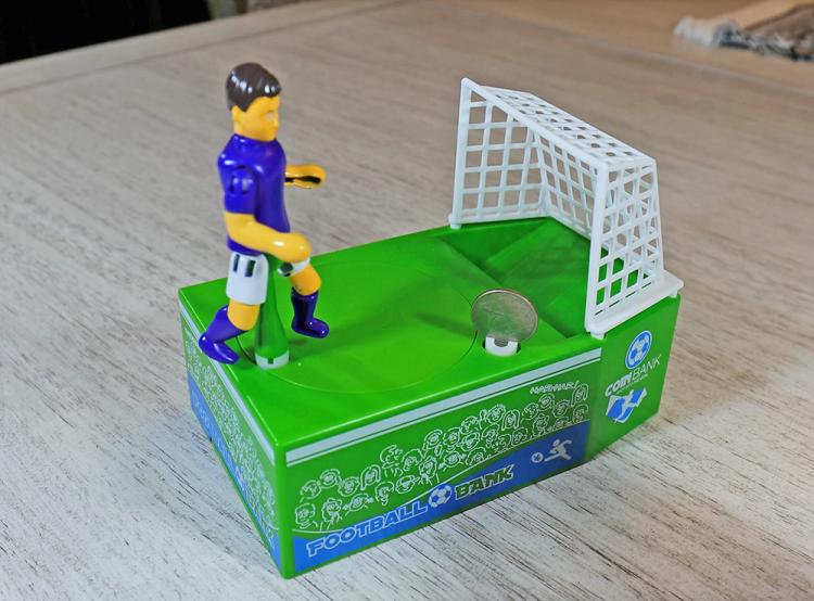 Soccer Kicking Coin Bank - Football coin kicking piggy bank