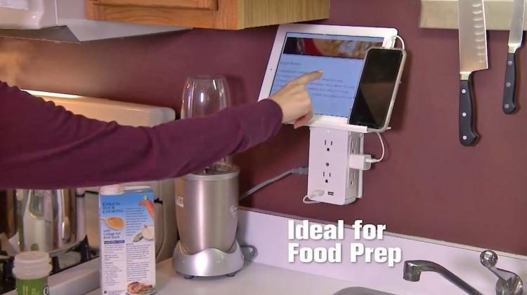 Socket Shelf 8-Port Surge Protector With Built-In Shelf