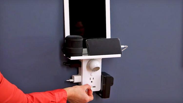 Socket Shelf 8-Port Surge Protector With Built-In Shelf