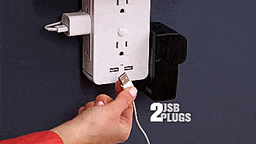 Socket Shelf 8-Port Surge Protector With Built-In Shelf