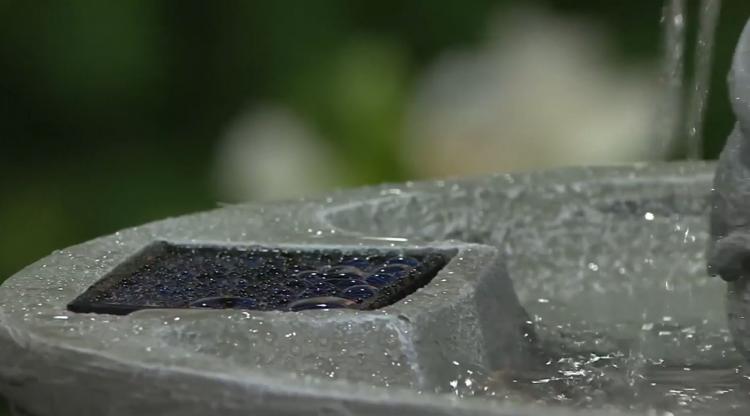 Solar Powered Water Fountain Kids Under Umbrella Endless Flowing Rain Fountain