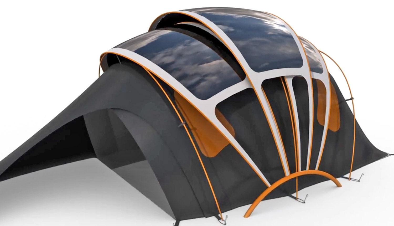 Solar Tent With Heated Floors - Chill n Charge Solar Tent From Orange and Kaleidoscope Design