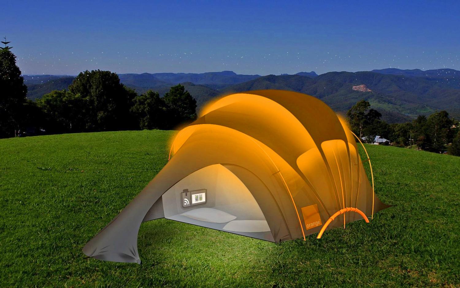 Solar Tent With Heated Floors - Chill n Charge Solar Tent From Orange and Kaleidoscope Design