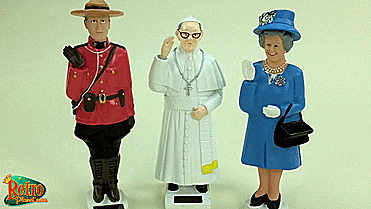 Solar Powered Waving Canadian Mountie - Pope - Queen