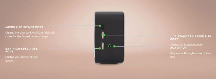 SolarBank 3-in-1 Solar Solar Powered Charger and Speaker