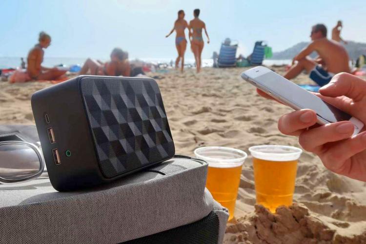 SolarBank 3-in-1 Solar Solar Powered Charger and Speaker