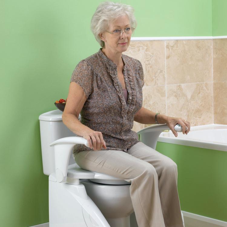 Solo Toilet Lift - Automatic toilet lifter helps seniors on and off toilet