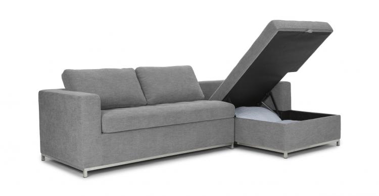 Soma Sofa Bed Sectional With Chaise Lounger Storage - Pull-up chaise storage area sofa bed sectional