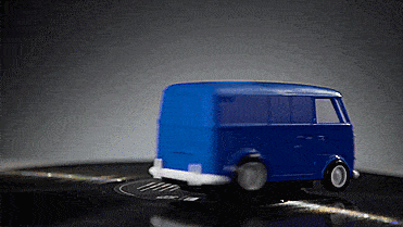 Soundwagon Portable Record Playing Hippy Van - Spinning Volkswagen Van Record Player Speaker