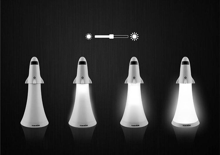 Spaceship Rocket Desk Lamp and Flashlight - Rocket lamp that doubles as a flashlight