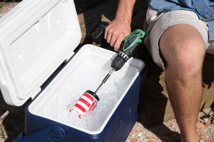 Spin Chill Drill Bit - Spins Beer in ice using your drill to chill it down