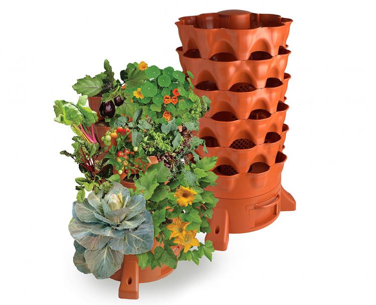 Garden Tower - Rotating Garden grows 50 plants in 4 square feet - apartment garden - no yard garden