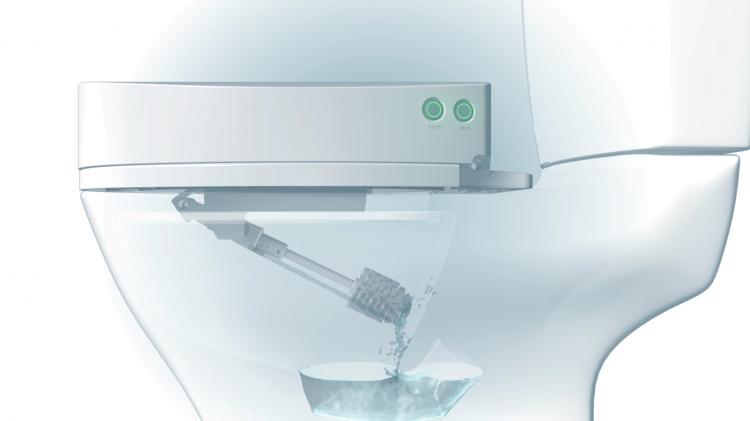 SPINX Toilet Cleaning Robot - Automatic toilet bowl and toilet seat cleaner robotic scrubbing arm