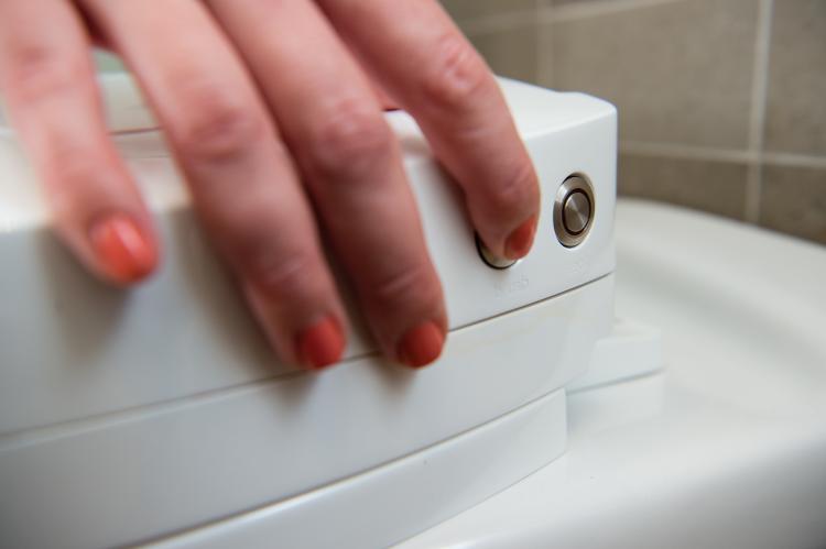SPINX Toilet Cleaning Robot - Automatic toilet bowl and toilet seat cleaner robotic scrubbing arm