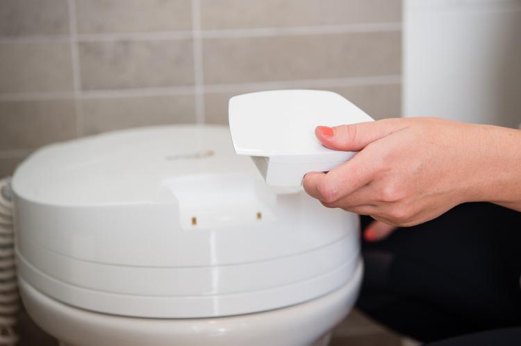 SPINX Toilet Cleaning Robot - Automatic toilet bowl and toilet seat cleaner robotic scrubbing arm