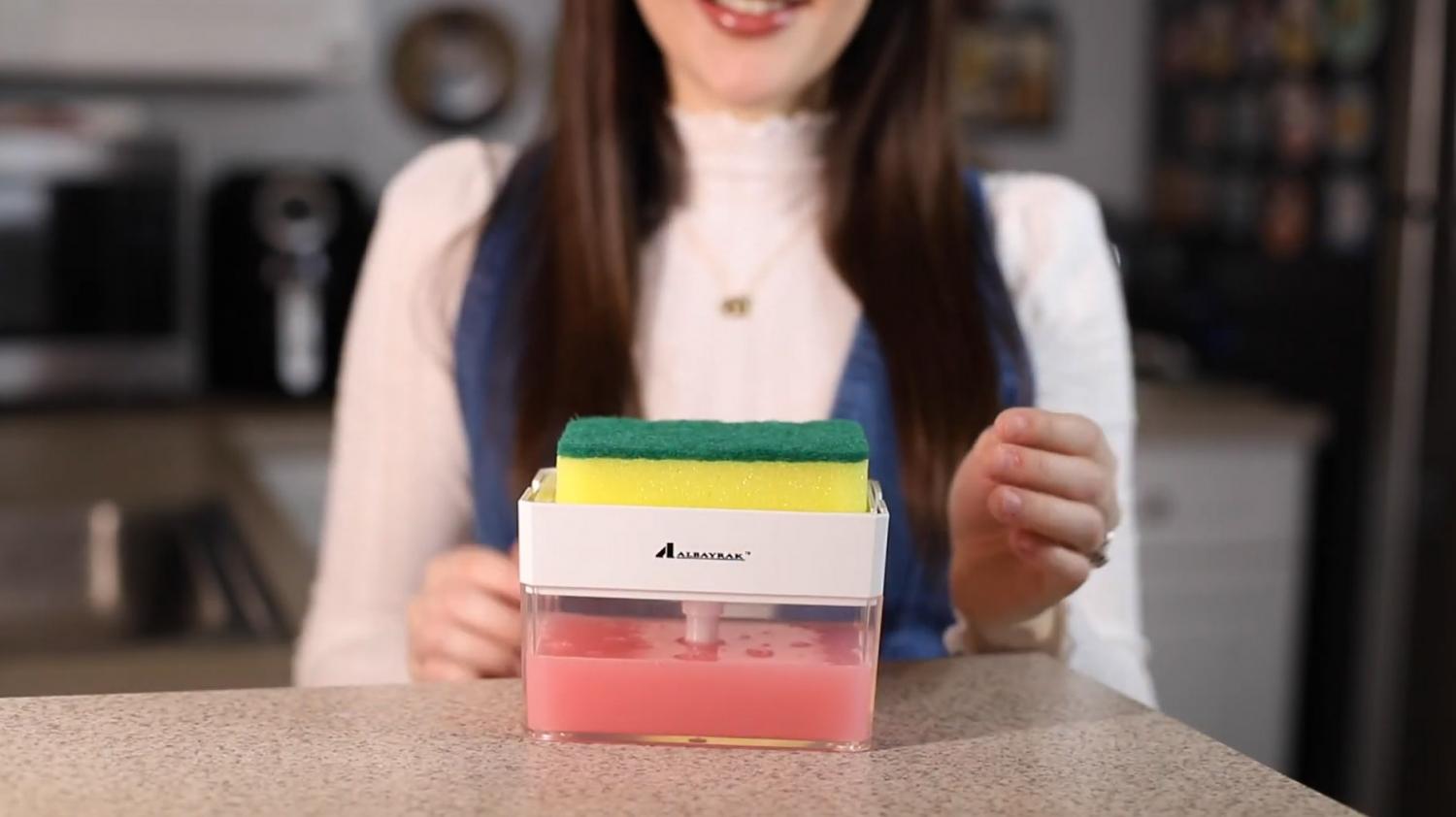 Sponge Soap Dispenser - Instantly Pump Dish Soap Into Your Sponge