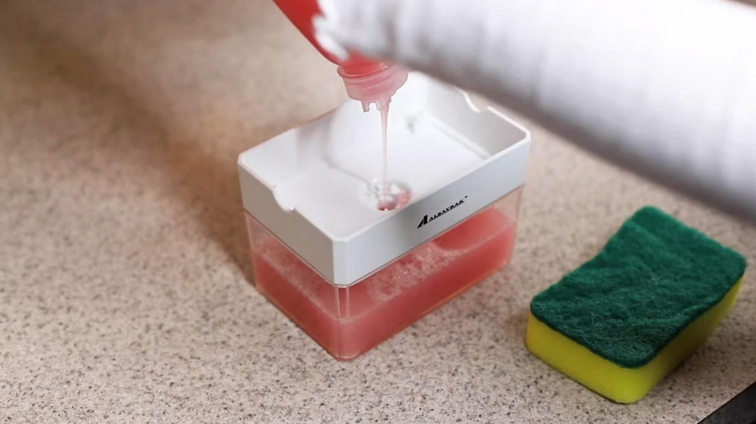 Sponge Soap Dispenser - Instantly Pump Dish Soap Into Your Sponge