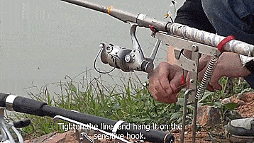 CoolNice Spring Fishing Rod Holder Automatically Pulls Back When Fish Detected - Spring Loaded Fishing Rod Holder