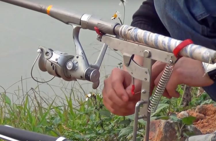 CoolNice Spring Fishing Rod Holder Automatically Pulls Back When Fish Detected - Spring Loaded Fishing Rod Holder