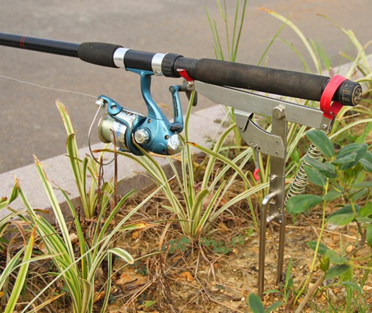 CoolNice Spring Fishing Rod Holder Automatically Pulls Back When Fish Detected - Spring Loaded Fishing Rod Holder