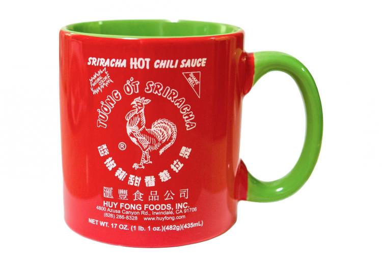 Sriracha Hot Sauce Coffee Mug - Sriracha Mug - Green Handle