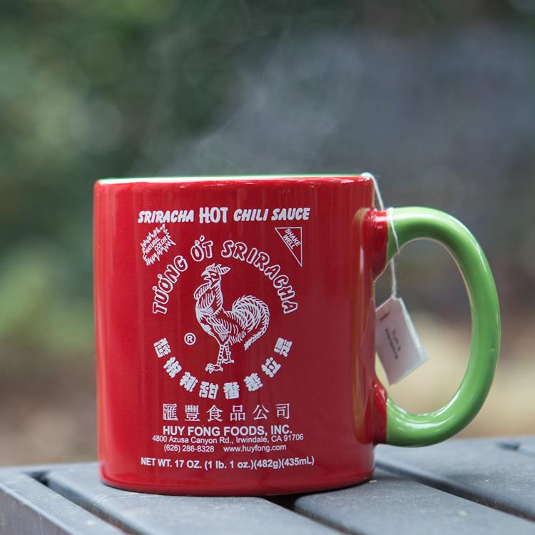 Sriracha Hot Sauce Coffee Mug - Sriracha Mug - Green Handle