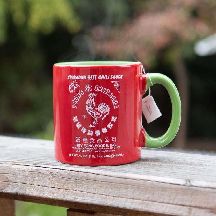 Sriracha Hot Sauce Coffee Mug - Sriracha Mug - Green Handle