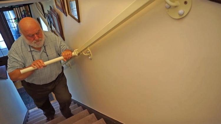 StairSteady Sliding Support Handle For Stairs - Best Senior stairs mobility assistance