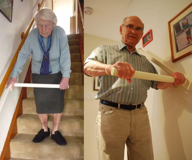 StairSteady Sliding Support Handle For Stairs - Best Senior stairs mobility assistance