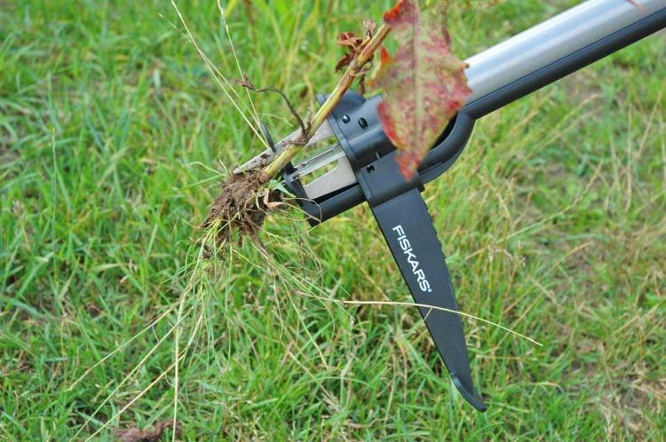Stand-Up Weed Puller Removes Weeds Instantly From The Roots - Fiskars standing weed remover
