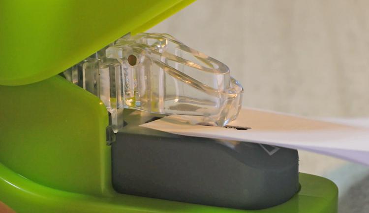 Staple-less stapler - Staple-Free stapler uses no staples - Stapler folds tab into slit
