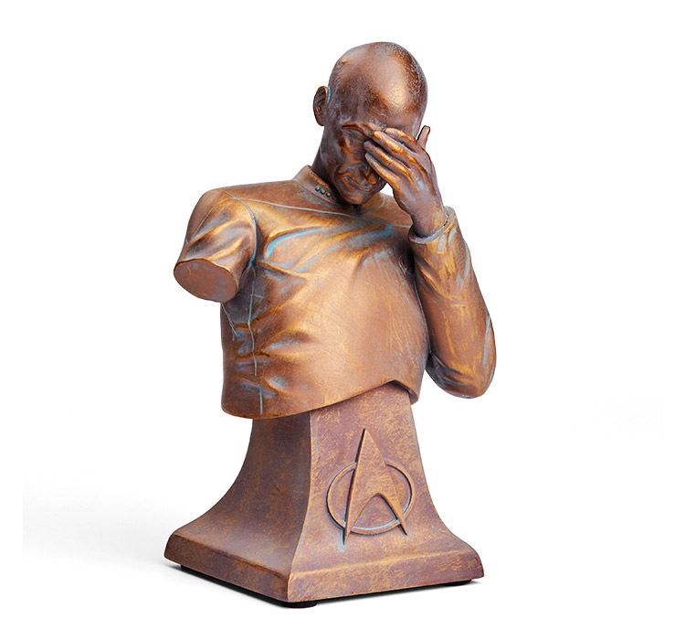 Star Trek Captain Picard Facepalm Statue - TNG face palm mantle bust