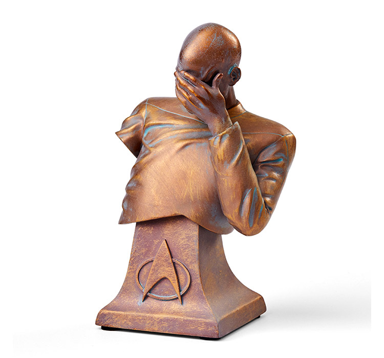 Star Trek Captain Picard Facepalm Statue - TNG face palm mantle bust