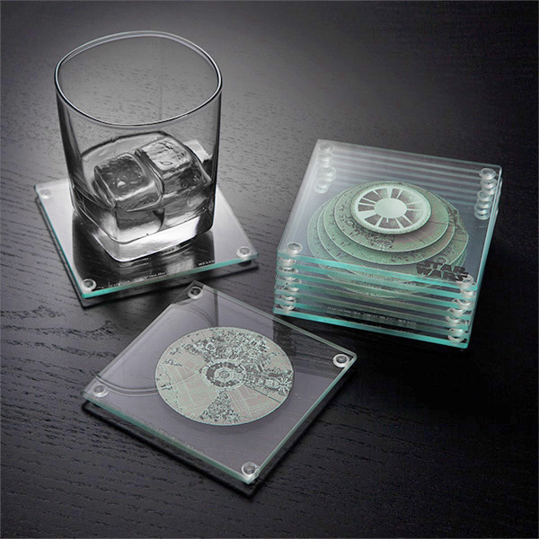 Layered 3D Death Star Coaster Set - 3D Star Wars Death Star Coasters
